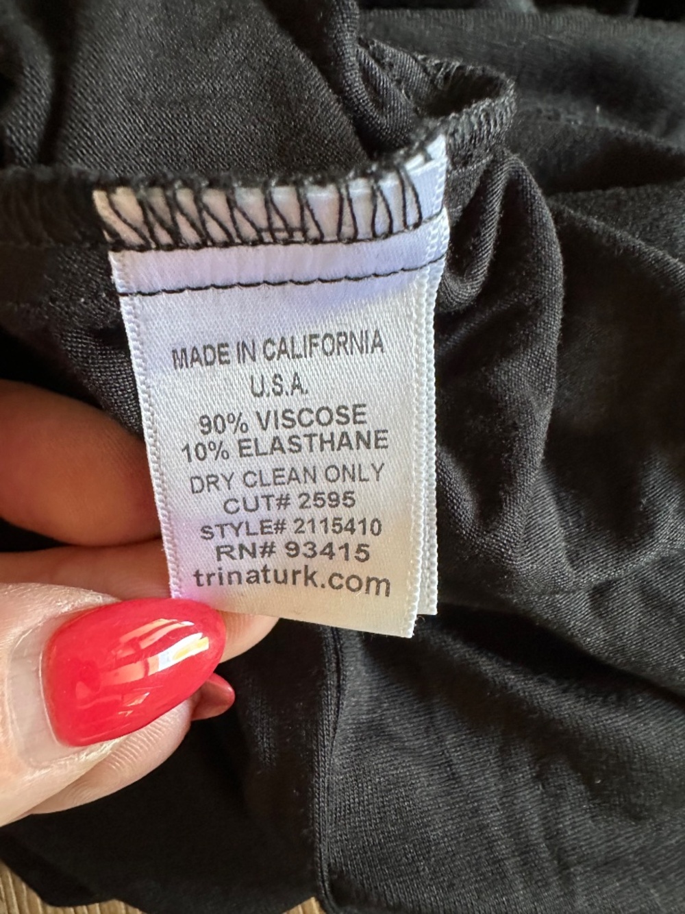 Trina Turk Strapless Wide Leg Jumpsuit Black Elastic Waist Made in USA Size 6 - Picture 12 of 12